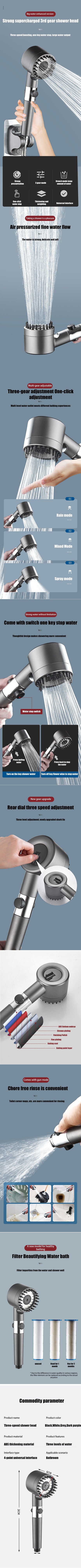 Four-Mode Shower Head with Filter