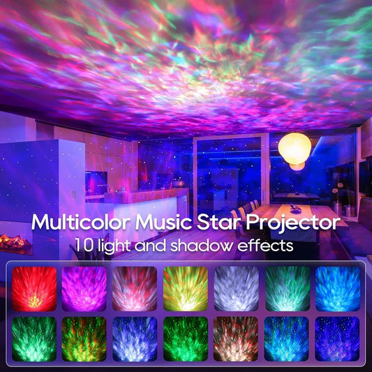 LED Galaxy Projector Night Light with Bluetooth Music Player