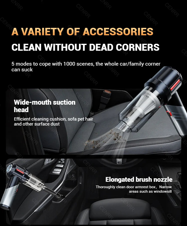 Cordless Car Vacuum: 998000PA Suction