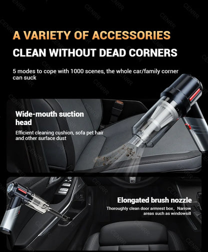 Cordless Car Vacuum: 998000PA Suction