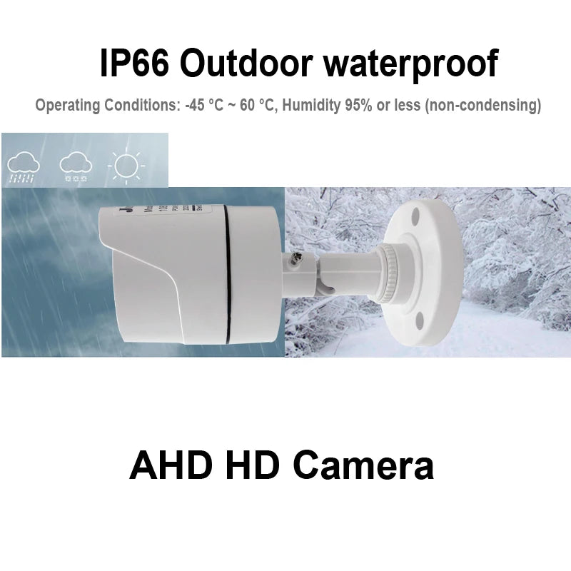 Cámara de Seguridad CCTV AHD 4K para Exterior/Interior con Visión Nocturna Infrarroja, 5MP/1080P