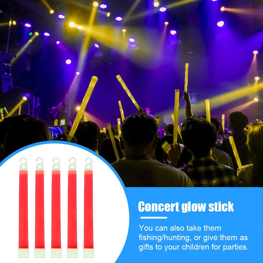 6-Inch Glow Sticks (10 Pack) - Emergency Lights for Hiking, Camping, Concerts & More