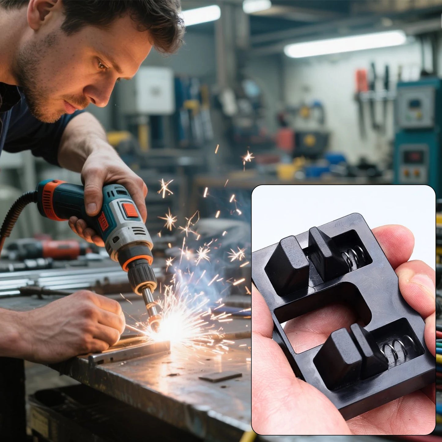 Abrazadera de Mesa Ajustable para Soldadura de Placas Base con Soporte de Succión para Alambre de Soldar