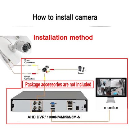 Cámara de Seguridad CCTV AHD 4K para Exterior/Interior con Visión Nocturna Infrarroja, 5MP/1080P