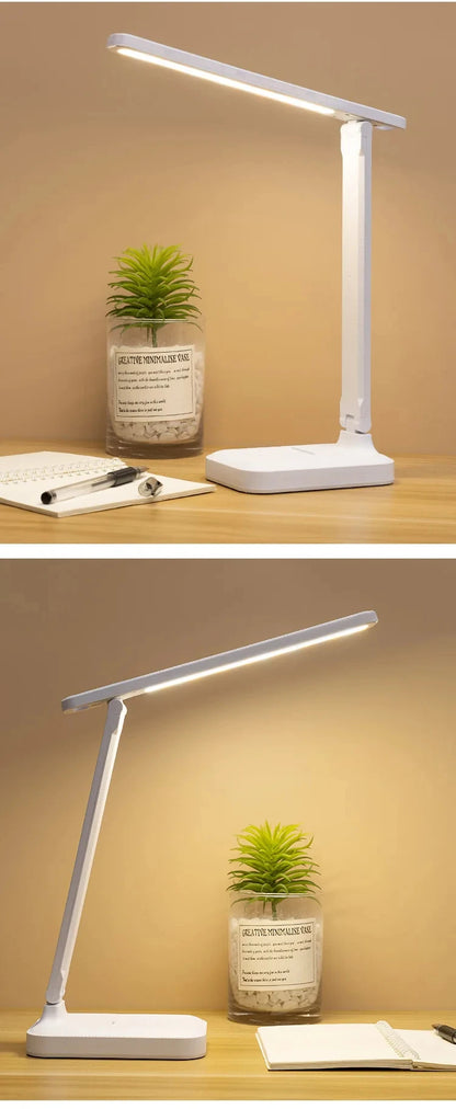 Lámpara de Mesa LED Plegable, Regulable Táctil, Recargable USB, con Protección Ocular