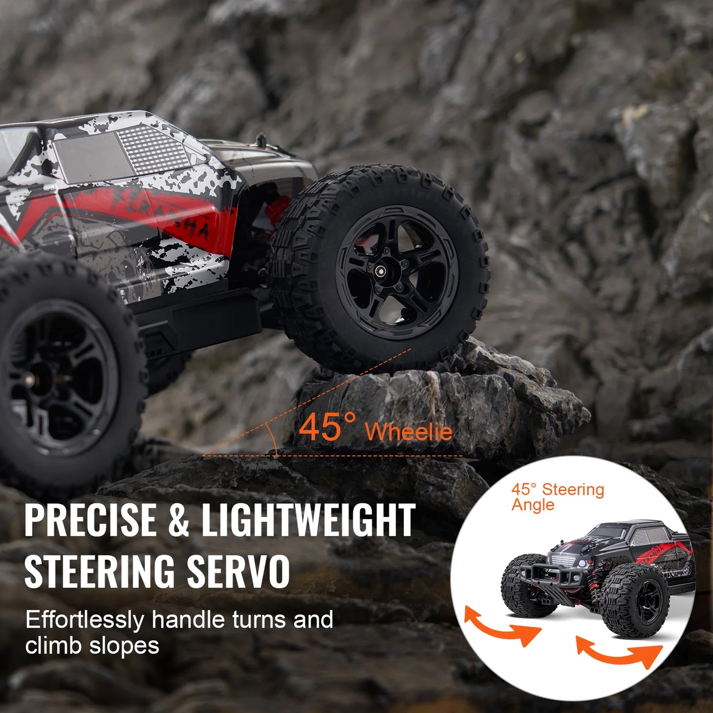 RC Monster Truck 4x4: 2 Batteries, 38KM/H Top Speed, Off-Road Action (Holiday Gift)