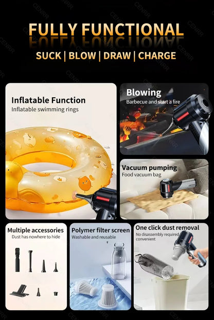 Cordless Car Vacuum: 998000PA Suction