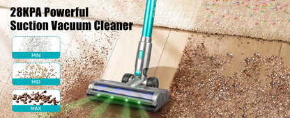 Lightweight E.LUO Cordless Vacuum with Powerful Suction & Dust Sensor - 60 Min Runtime, Perfect for Home, Pets & Auto