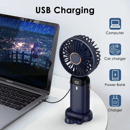 Hands-Free Cooling with Phone Mount: 5000mAh Battery