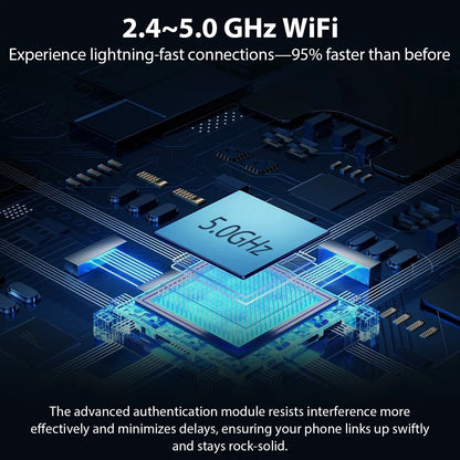 Adaptador Inalámbrico 2 en 1 CarPlay y Android Auto, 5GHz WiFi, USB/Tipo-C Plug and Play