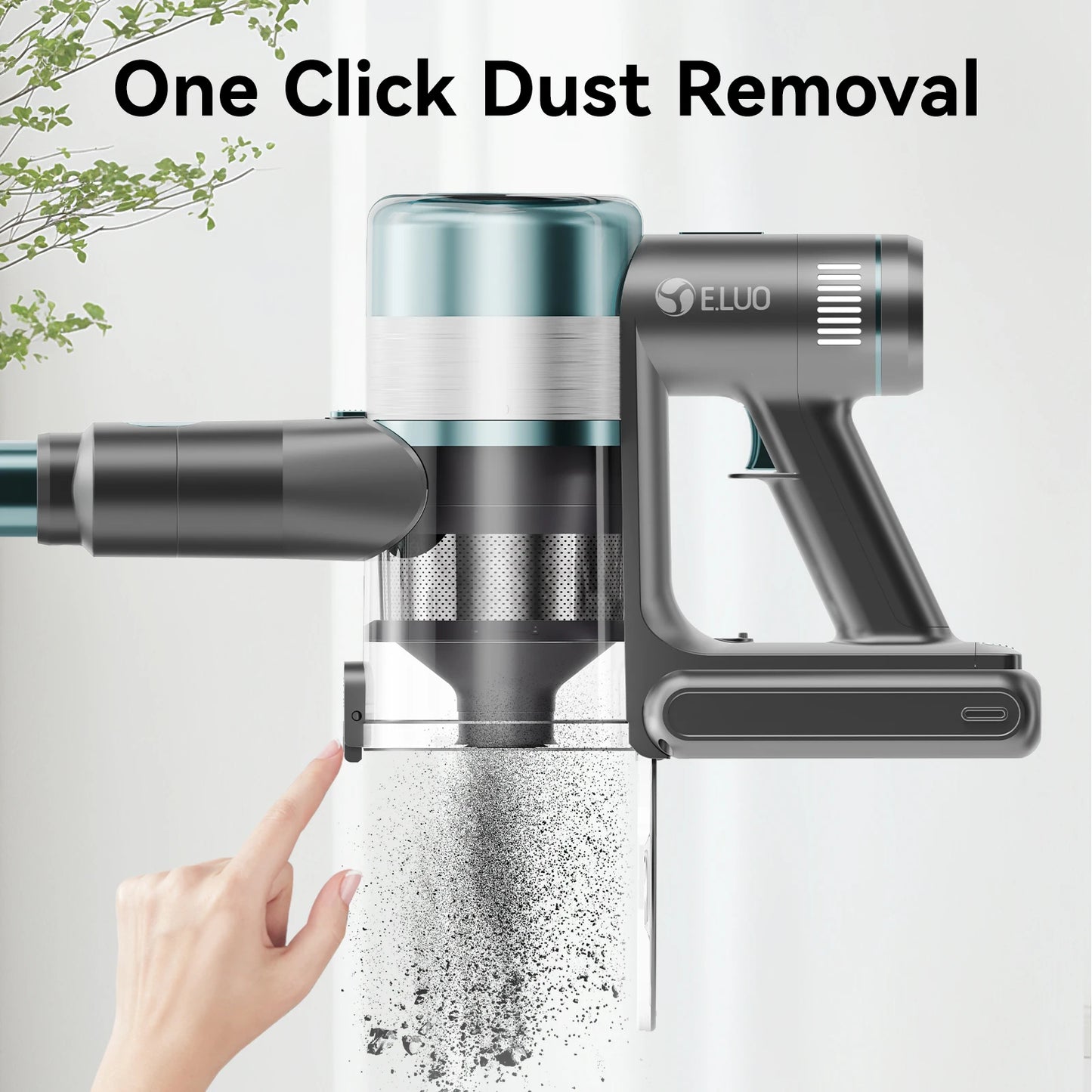 Lightweight E.LUO Cordless Vacuum with Powerful Suction & Dust Sensor - 60 Min Runtime, Perfect for Home, Pets & Auto