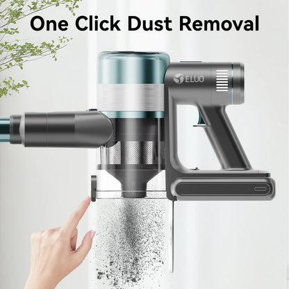 Lightweight E.LUO Cordless Vacuum with Powerful Suction & Dust Sensor - 60 Min Runtime, Perfect for Home, Pets & Auto