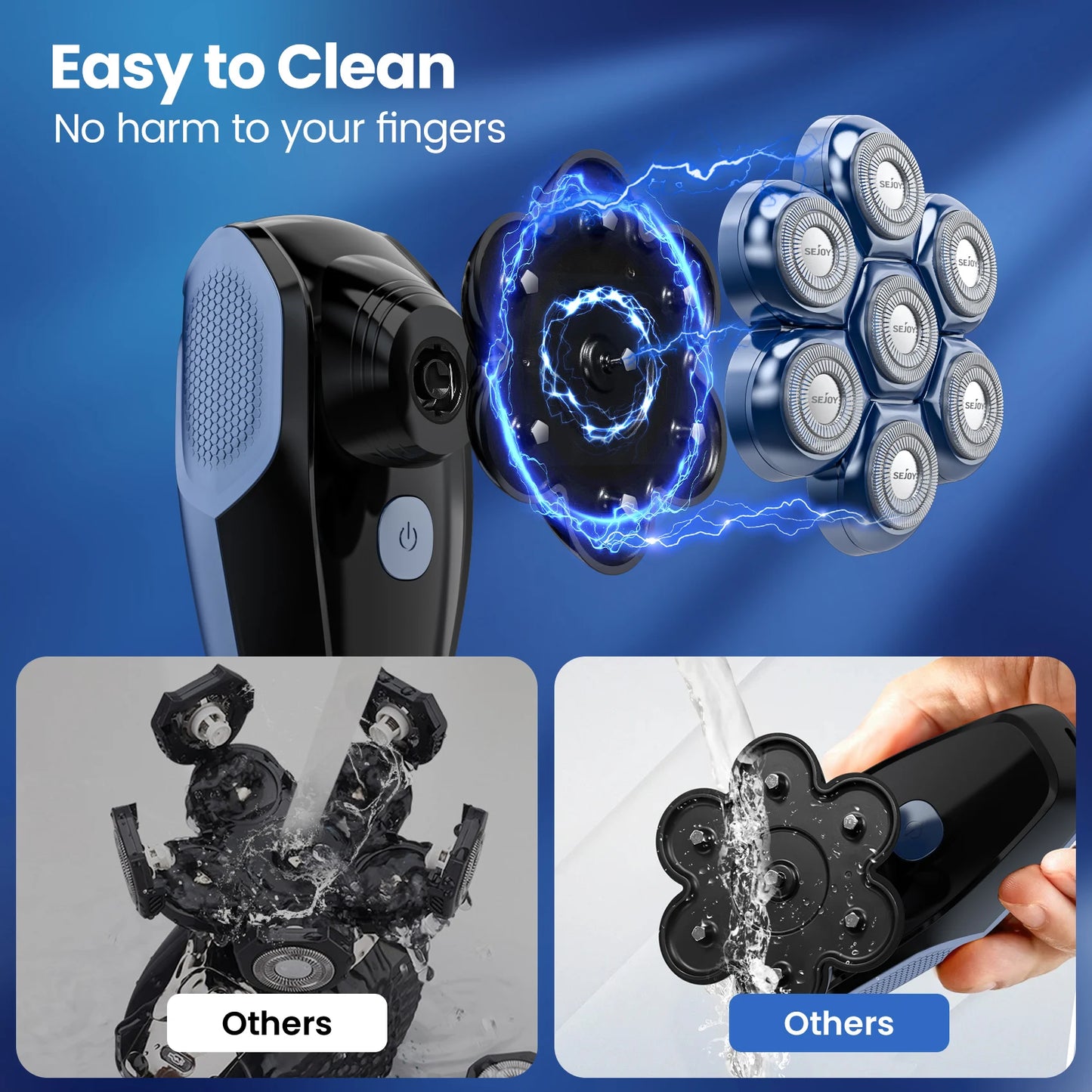 Bald Head Shaver Electric Razor, 5-in-1 Beard Trimmer Kit, Waterproof Mens Shaver