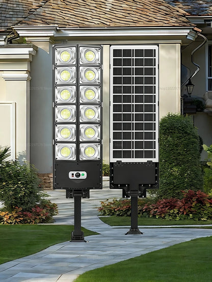 Luz LED Solar Exterior con Sensor de Movimiento, Impermeable, 3 Modos, Control Remoto