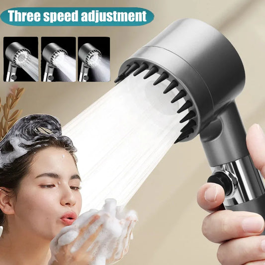 Three-Setting Showerhead with Pressure Boost