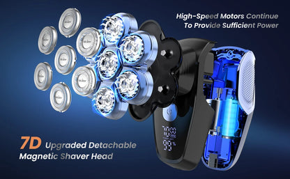 Bald Head Shaver Electric Razor, 5-in-1 Beard Trimmer Kit, Waterproof Mens Shaver