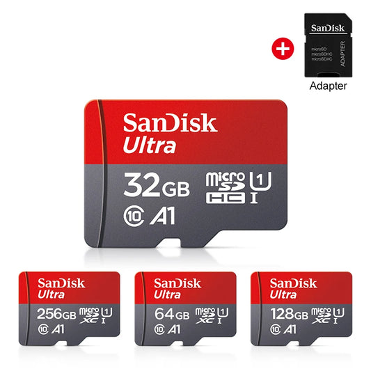 High-Speed ​​microSD Card (64GB, 32GB, 16GB, 128GB) with Adapter
