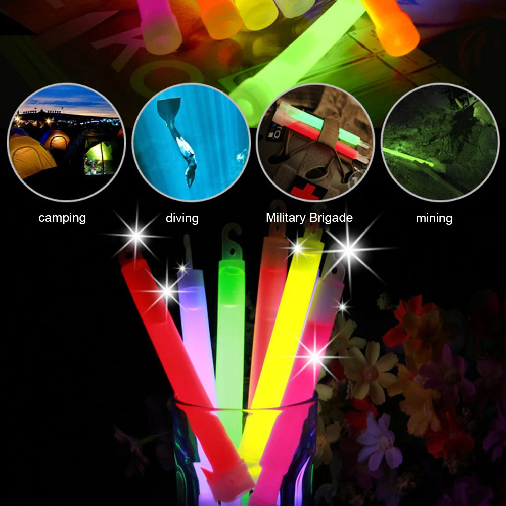 6-Inch Glow Sticks (10 Pack) - Emergency Lights for Hiking, Camping, Concerts & More