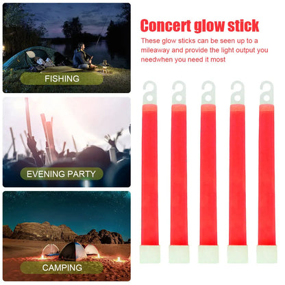 6-Inch Glow Sticks (10 Pack) - Emergency Lights for Hiking, Camping, Concerts & More