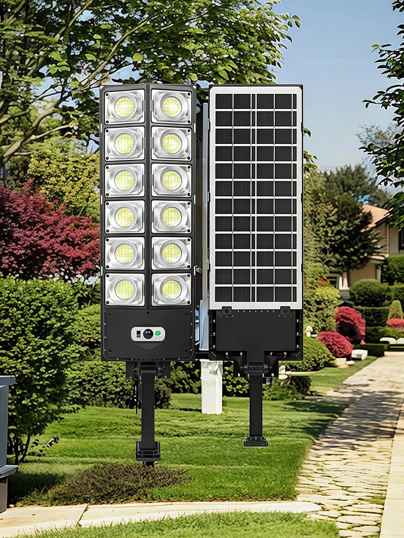Luz LED Solar Exterior con Sensor de Movimiento, Impermeable, 3 Modos, Control Remoto