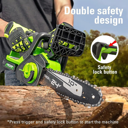 24V Cordless Chainsaw & Pole Saw Combo Kit - Battery and Charger Included