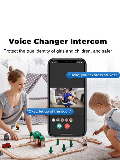 Timbre Inalámbrico con Video, Visión Nocturna HD, Batería Recargable y Función Intercomunicador