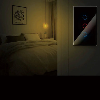 Interruptor de Pared Inteligente WiFi RF433 con Sensor Táctil para Luz LED, Sin Cable Neutro, Compatible con Alexa y Google Home