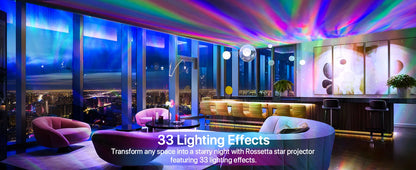 Proyector de Galaxias y Estrellas con Parlante Bluetooth, Ruido Blanco y Efecto Aurora, Color Gris