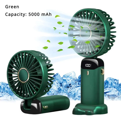Hands-Free Cooling with Phone Mount: 5000mAh Battery