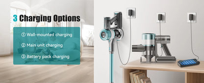 Lightweight E.LUO Cordless Vacuum with Powerful Suction & Dust Sensor - 60 Min Runtime, Perfect for Home, Pets & Auto