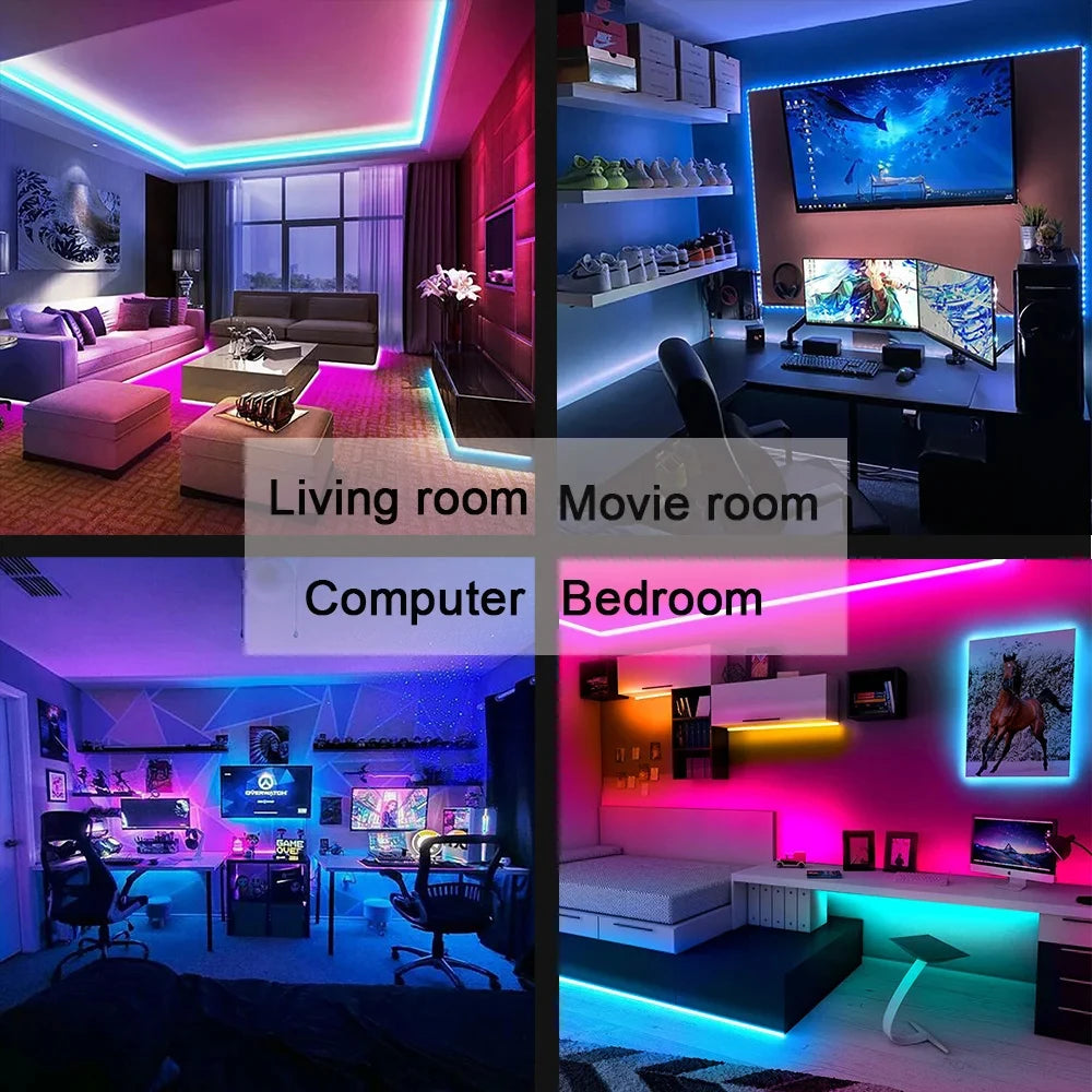 Bluetooth LED Strip Lights: RGB, App Control, 5V USB