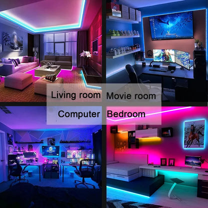 Bluetooth LED Strip Lights: RGB, App Control, 5V USB
