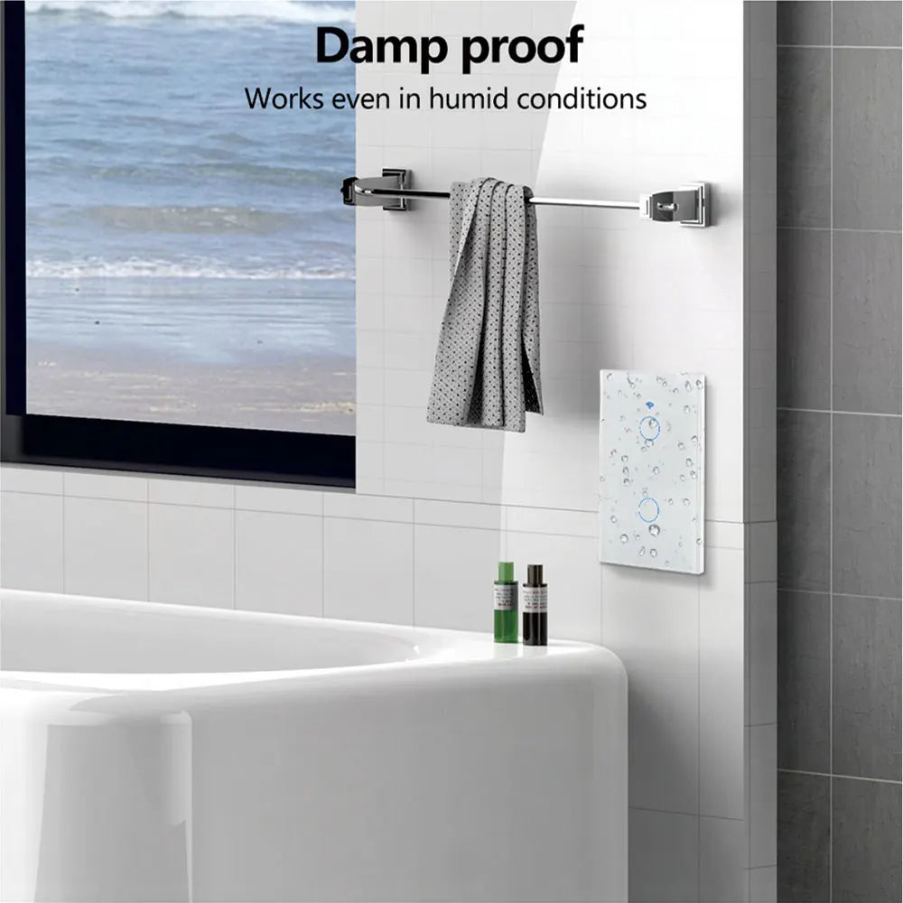 Interruptor de Pared Inteligente WiFi RF433 con Sensor Táctil para Luz LED, Sin Cable Neutro, Compatible con Alexa y Google Home