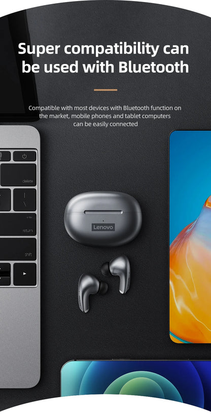 Audífono Inalámbrico Lenovo LP5 TWS Bluetooth Dual Modo Gaming Llamada HD Micrófono