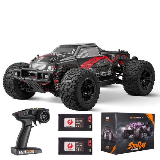 RC Monster Truck 4x4: 2 Batteries, 38KM/H Top Speed, Off-Road Action (Holiday Gift)