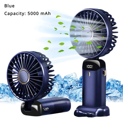 Hands-Free Cooling with Phone Mount: 5000mAh Battery