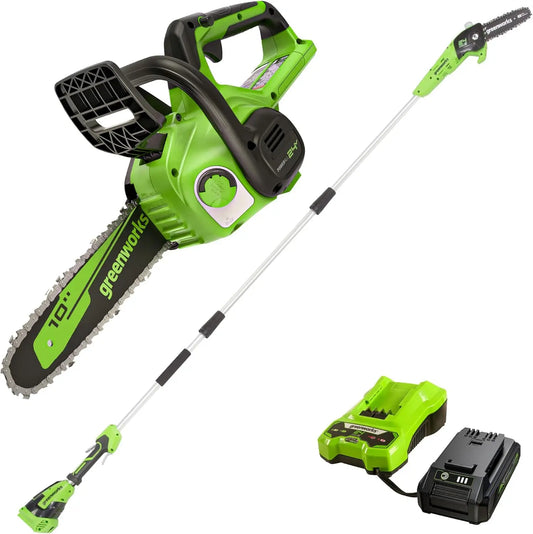 24V Cordless Chainsaw & Pole Saw Combo Kit - Battery and Charger Included