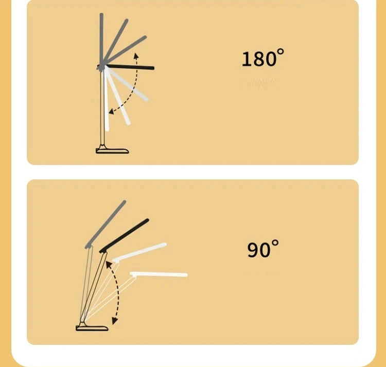 Lámpara de Mesa LED Plegable, Regulable Táctil, Recargable USB, con Protección Ocular