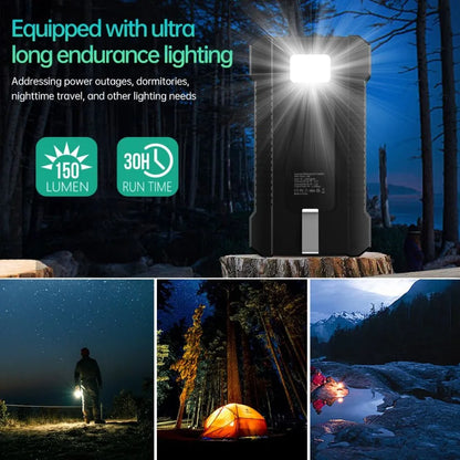 Compact Solar Power Bank Charger - 8000mAh Portable Battery with LED Light