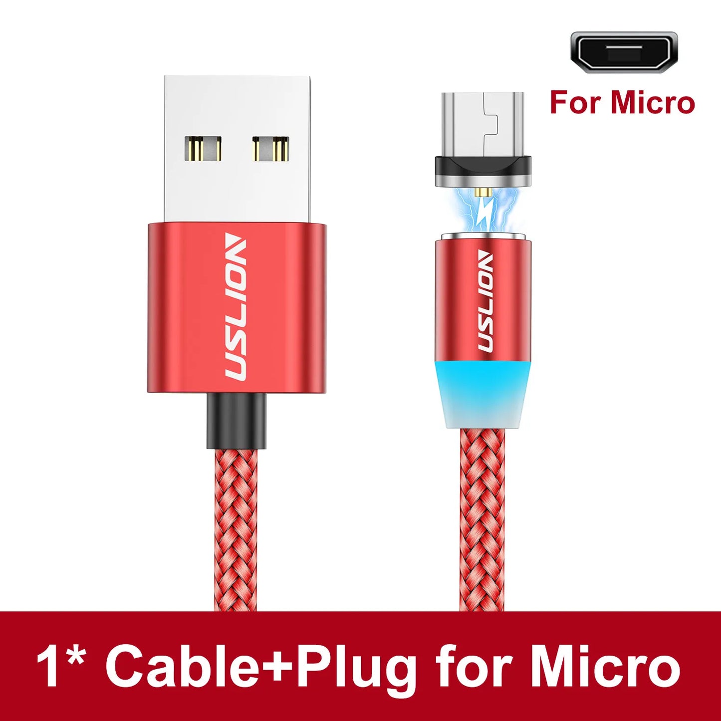 Cable Magnético USB Tipo C Micro USB iPhone Carga Rápida Transferencia Datos LED