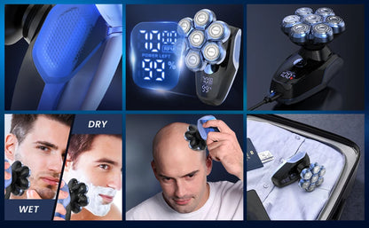 Bald Head Shaver Electric Razor, 5-in-1 Beard Trimmer Kit, Waterproof Mens Shaver