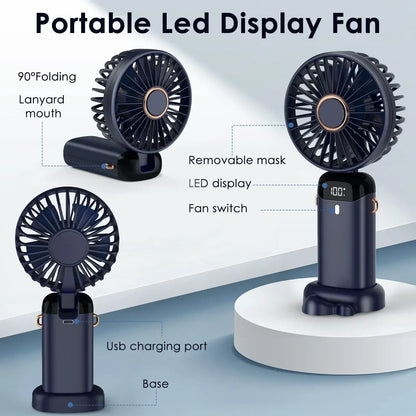Hands-Free Cooling with Phone Mount: 5000mAh Battery