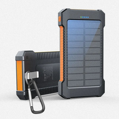 Compact Solar Power Bank Charger - 8000mAh Portable Battery with LED Light