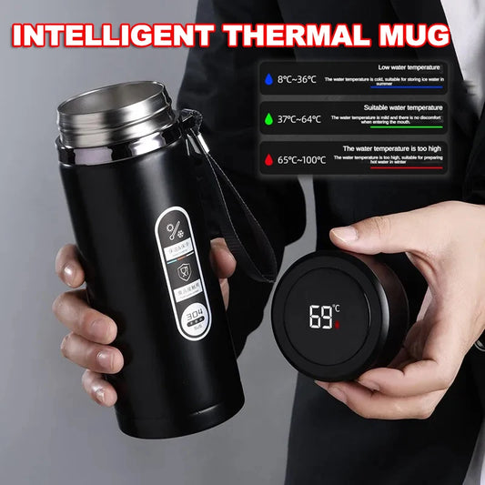 Insulated Thermos: 500ml to 1 Liter, Digital Temp Display