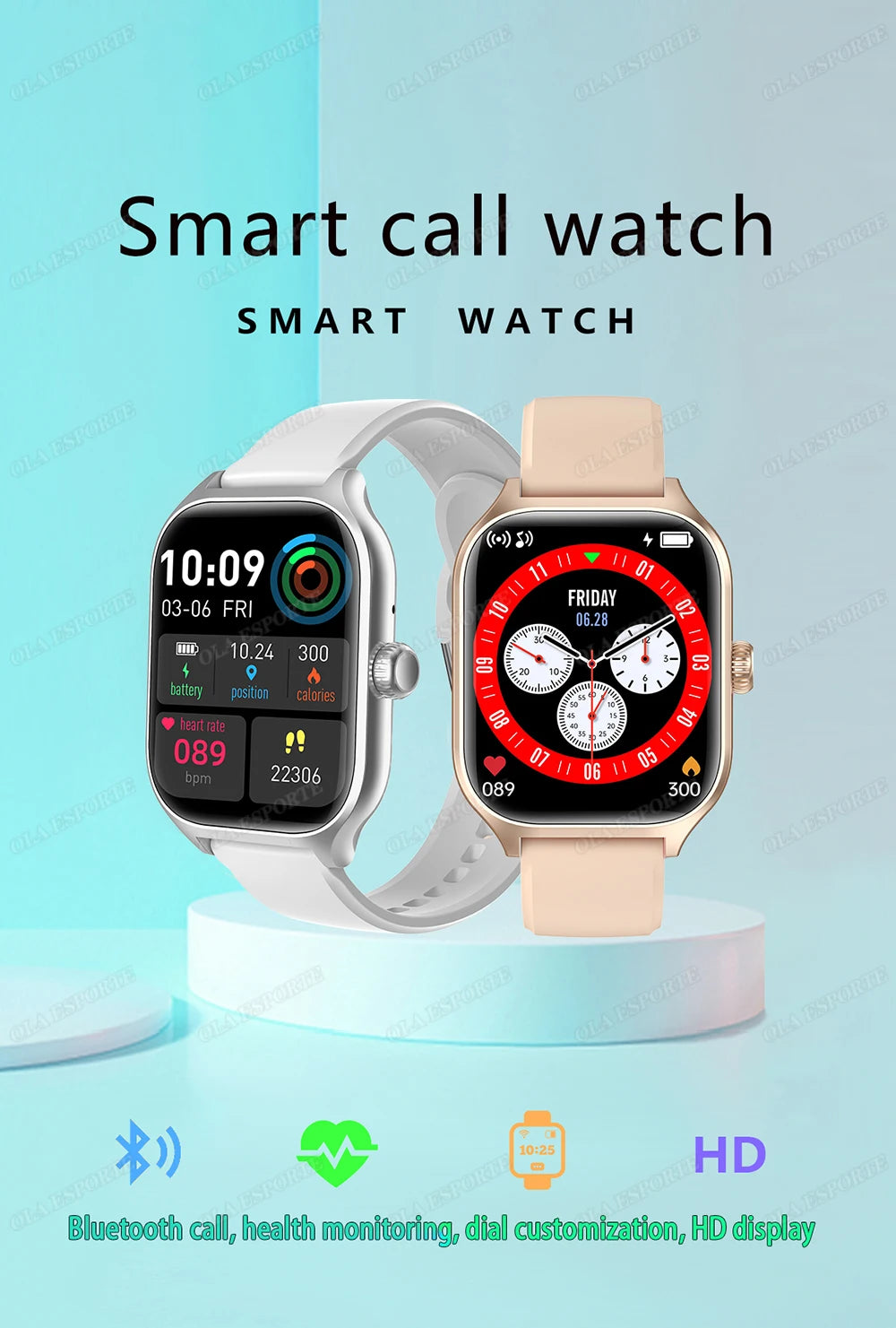 Smartwatch 1.83 Pulgadas HD con Llamada Bluetooth y Modos Deportivos Compatible con iOS y Android