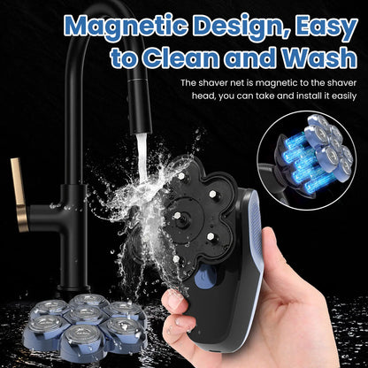 Bald Head Shaver Electric Razor, 5-in-1 Beard Trimmer Kit, Waterproof Mens Shaver