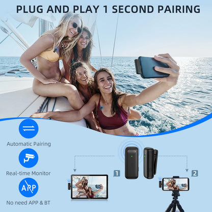 K30 Wireless Lavalier Microphone: Portable Recording for iPhone, Android, and PC
