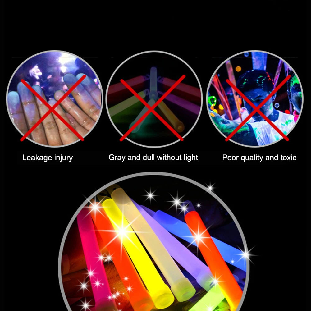 6-Inch Glow Sticks (10 Pack) - Emergency Lights for Hiking, Camping, Concerts & More