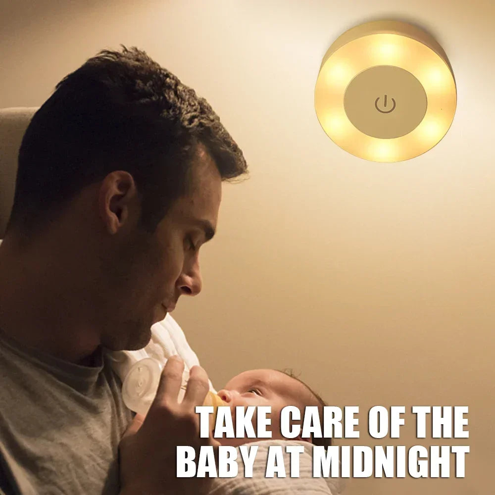 Luz Nocturna LED Portátil Recargable USB para Iluminación de Dormitorio y Sala de Estar