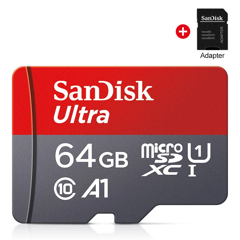 High-Speed ​​microSD Card (64GB, 32GB, 16GB, 128GB) with Adapter